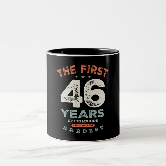 Tasse 2 Couleurs 46 Anniversaire Amusant 46 Ans (Centre)