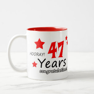 Tasse 2 Couleurs 47e anniversaire, 47 ans Mariage