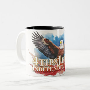 Tasse 2 Couleurs 4 juillet Aigle – Conception d'art patriotique