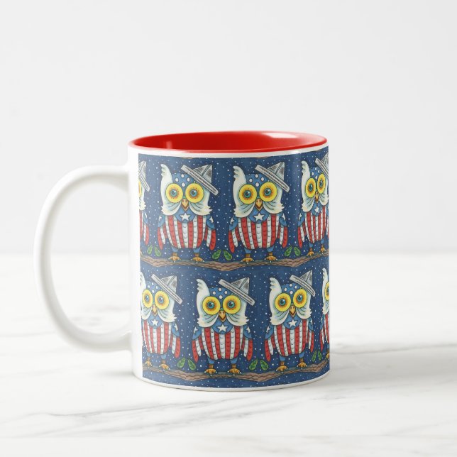 Tasse 2 Couleurs 4 juillet BOULE PATRIOTIQUE, DEUX BOUGIES TONNES R (Gauche)