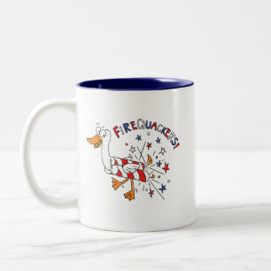 Tasse 2 Couleurs 4 juillet Duck Kids Drôle Cartoon