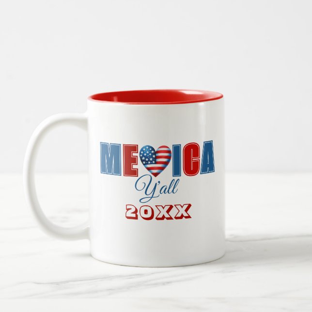 Tasse 2 Couleurs 4 juillet Fête de l'indépendance américaine (Gauche)