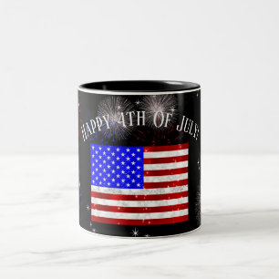 Tasse 2 Couleurs 4 juillet Fête - Drapeau américain