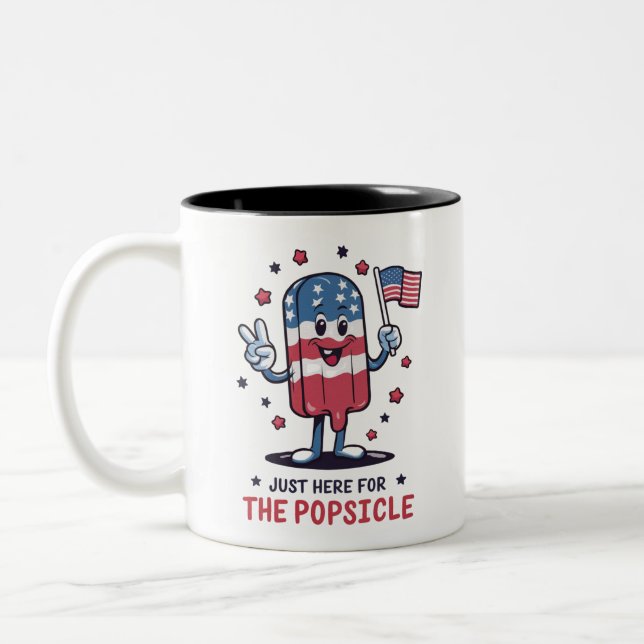 Tasse 2 Couleurs 4 juillet Juste Ici Pour Le Popsicle Patriotic (Gauche)
