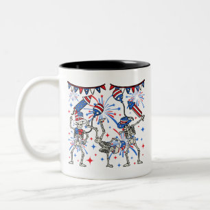 Tasse 2 Couleurs 4 juillet Skeletons dansants