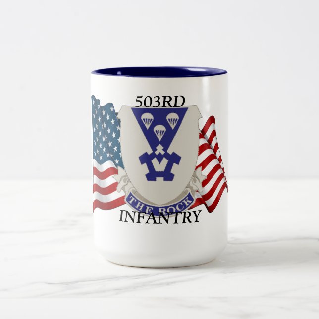 TASSE 2 COULEURS 503RD L'INFANTERIE ATTAQUENT (Centre)