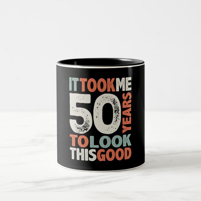 Tasse 2 Couleurs 50 Anniversaire Amusant 50 Ans (Centre)