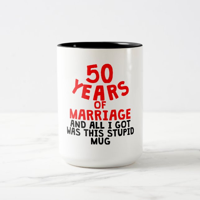 Tasse 2 Couleurs 50 ans de mariage (Centre)