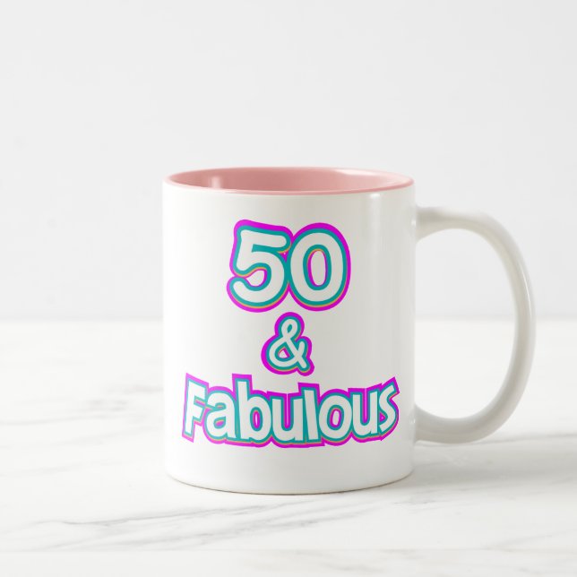 Tasse 2 Couleurs 50 et cadeaux d'anniversaire fabuleux (Droit)