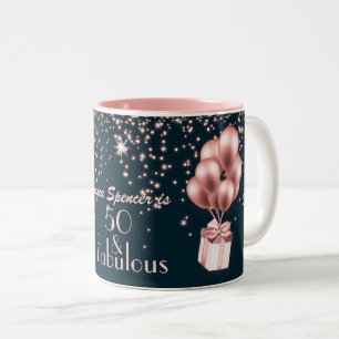 Tasse 2 Couleurs 50 et fabuleux Rose Gold 50e fête d'anniversaire
