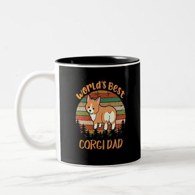Tasse 2 Couleurs 50 Meilleur Corgi Papa du monde (Gauche)