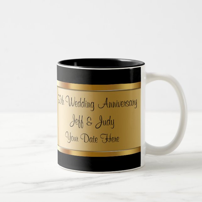 Tasse 2 Couleurs 50e anniversaire du Mariage (Droit)