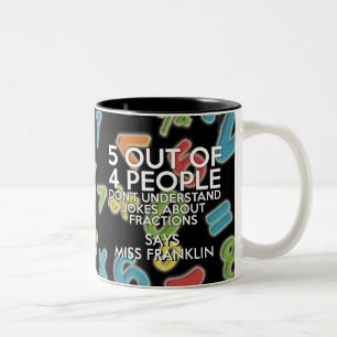 Tasse 2 Couleurs 5 personnes sur 4 Amusement Math