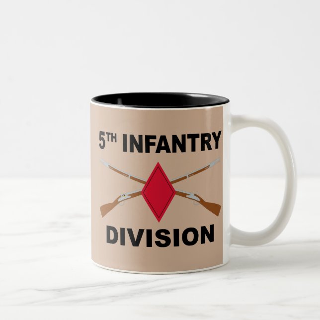 Tasse 2 Couleurs 5ème Division d'infanterie - fusils croisés - avec (Droit)