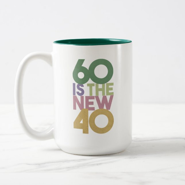 Tasse 2 Couleurs 60 est le nouveau cadeau 40 - 60e anniversaire Ess (Gauche)