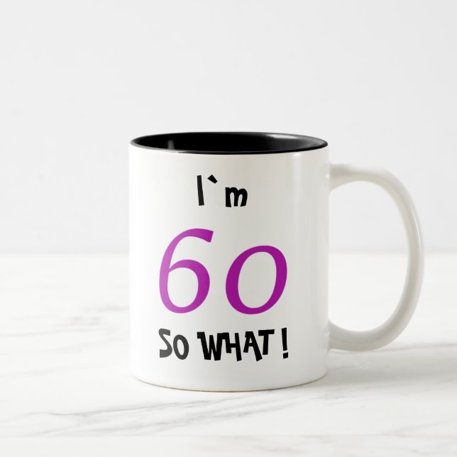 Tasse 2 Couleurs 60e Anniversaire Drôle Motivationnel (Droit)