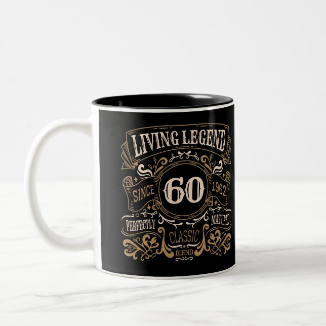 Tasse 2 Couleurs 60e anniversaire vintage (Gauche)