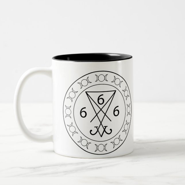 Tasse 2 Couleurs 666 Lucifers sigil Black (Gauche)