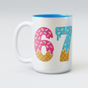 Tasse 2 Couleurs 67 Drôle Mème Crème de glace Six sept Gen Alpha