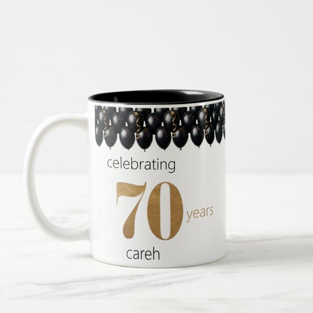 Tasse 2 Couleurs 70 ans de gorgées et de sourires (Gauche)