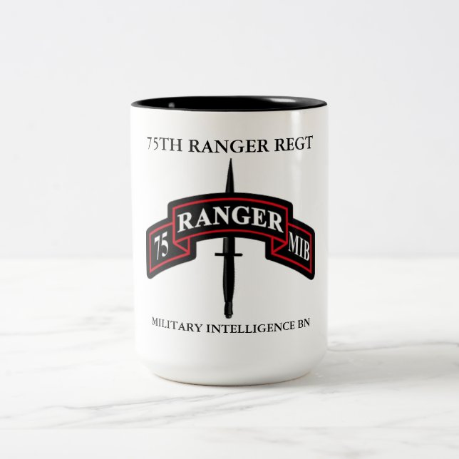 TASSE 2 COULEURS 75E RÉGIMENT DE RANGER RENSEIGNEMENT MILITAIRE BN (Centre)