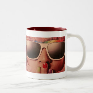 Tasse 2 Couleurs 80 retro fille de mode