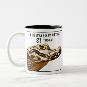 Tasse 2 Couleurs 81e anniversaire Alligator Smile