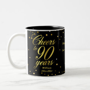 Tasse 2 Couleurs 90 ans 90e anniversaire