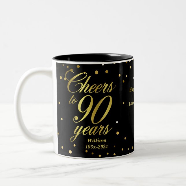 Tasse 2 Couleurs 90 ans 90e anniversaire (Gauche)