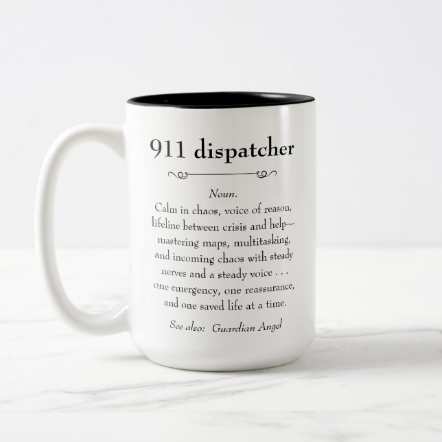 Tasse 2 Couleurs 911 Cadeau d'appréciation du répartiteur d'urgence (Gauche)
