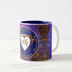 Tasse 2 Couleurs 9e anniversaire Mariage Lapis Lazuli Terracotta