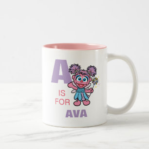 Tasse 2 Couleurs A c'est pour Abby Cadabby   Ajoutez votre nom