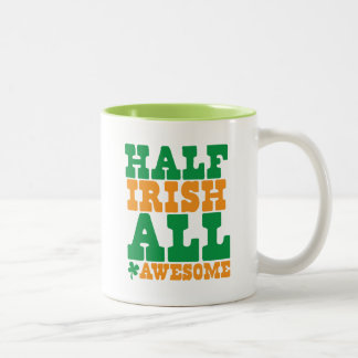 Tasse 2 Couleurs À MOITIÉ IRLANDAIS le jour de TOUT LE St Patrick