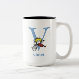 Tasse 2 Couleurs ABC du Dr Seuss : Lettre V - Bleu  Ajouter votre n