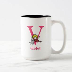 Tasse 2 Couleurs ABC du Dr Seuss : Lettre V - rose  Ajouter votre n
