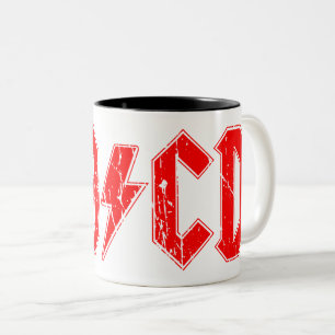 Tasse 2 Couleurs ABCD rock musique drôle symbole faux acdc blague é