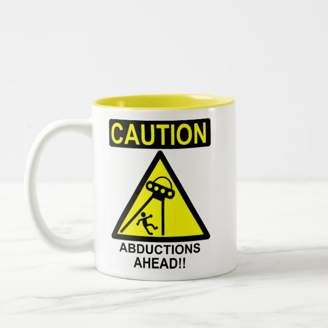 Tasse 2 Couleurs Abductions de précaution en avant ! ! (Gauche)