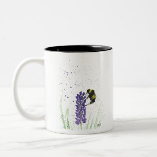 Tasse 2 Couleurs Abeille bosselée et aquarelle lavande