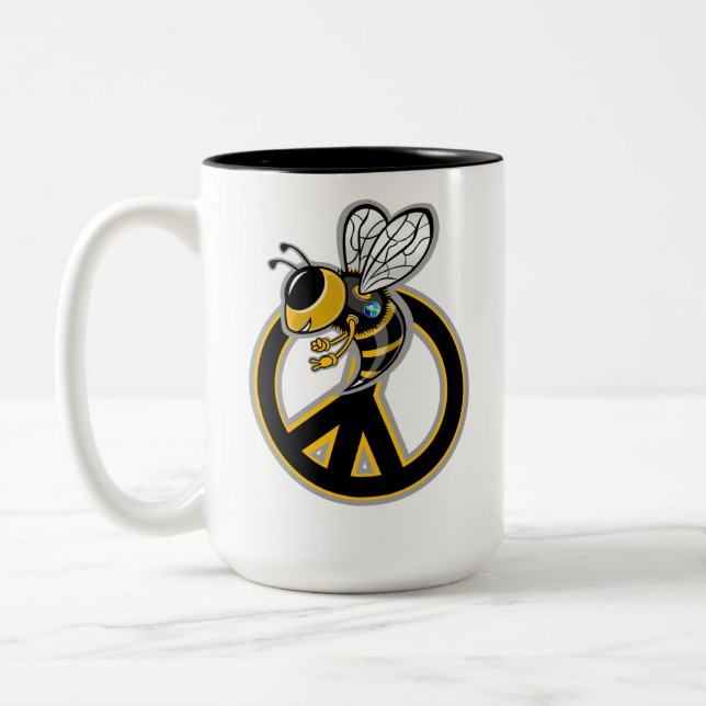 TASSE 2 COULEURS ABEILLE PAIX  (Gauche)