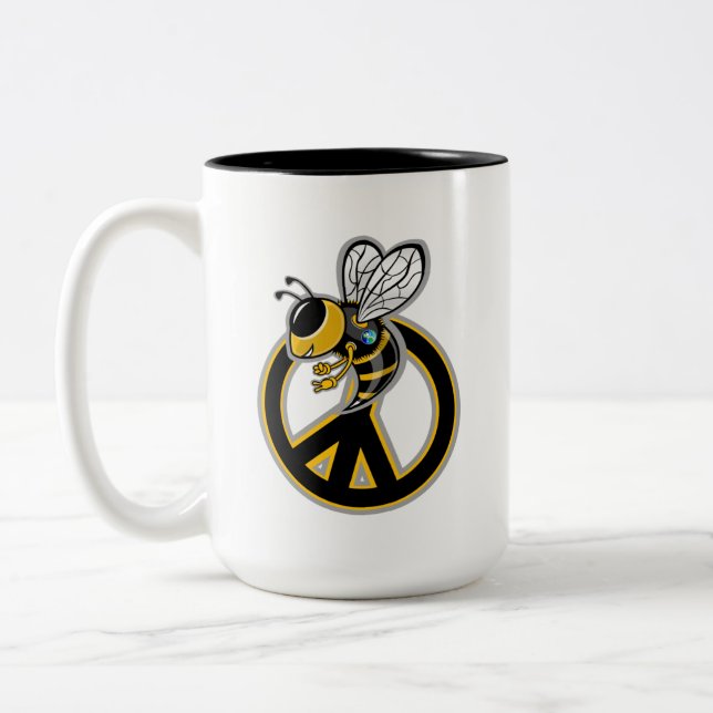 TASSE 2 COULEURS ABEILLE PAIX  (Gauche)