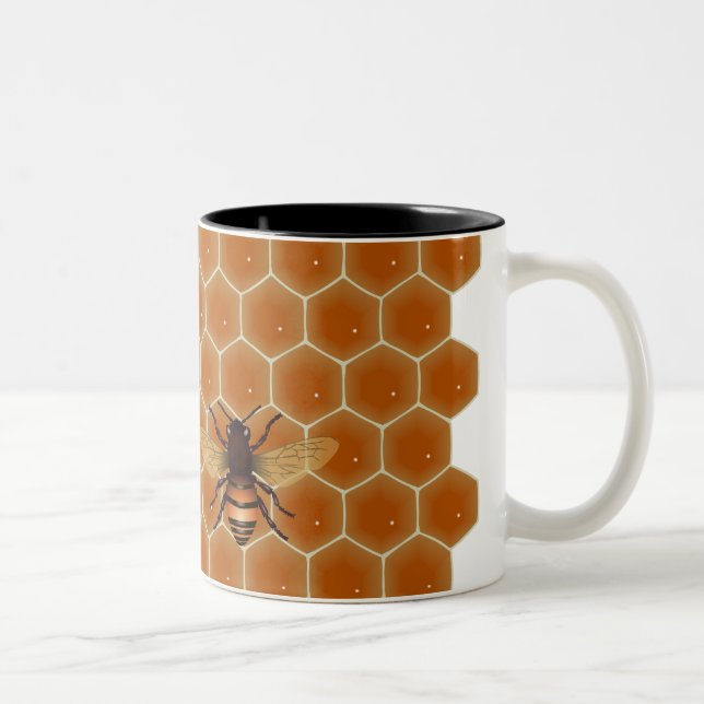 Tasse 2 Couleurs Abeilles de miel (Droit)