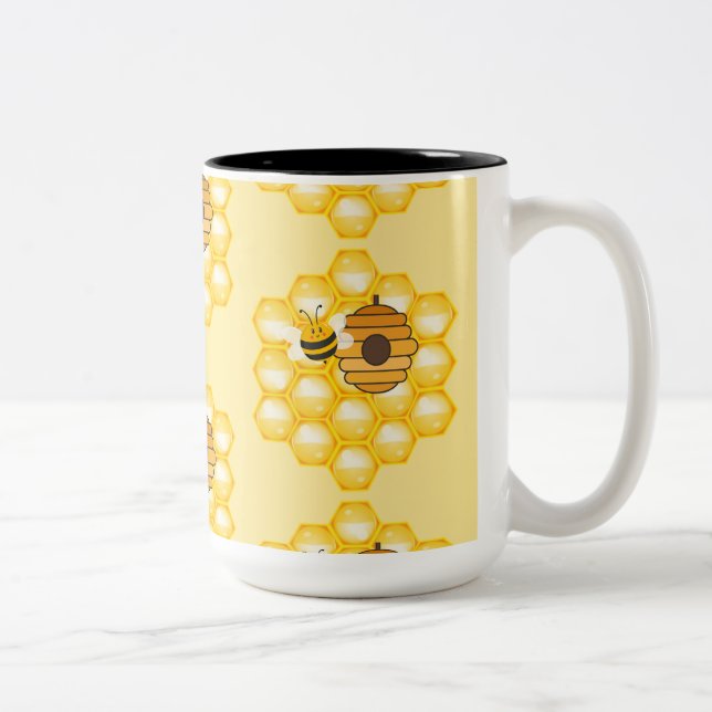Tasse 2 Couleurs Abeilles et ruches (Droit)