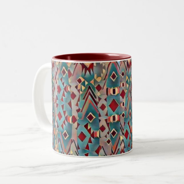 Tasse 2 Couleurs Abstract Boho Aztec (Devant gauche)