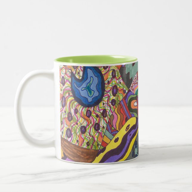 Tasse 2 Couleurs Abstrait 109, art original (Gauche)