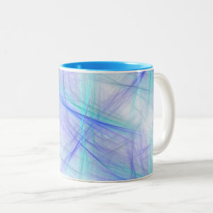 Tasse 2 Couleurs Abstrait bleu vert fractal