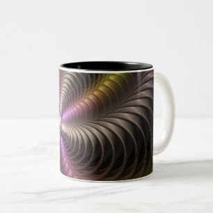 Tasse 2 Couleurs Abstrait brillant Trippy coloré 3D Fractal Art