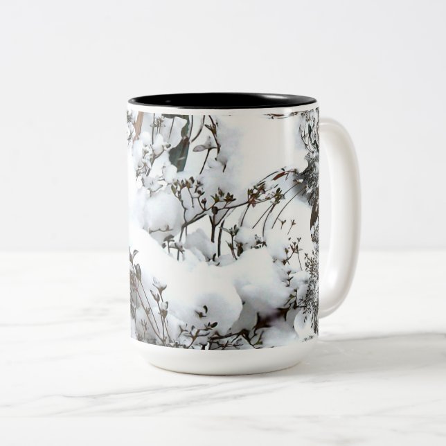 Tasse 2 Couleurs Abstrait de neige (Devant droit)
