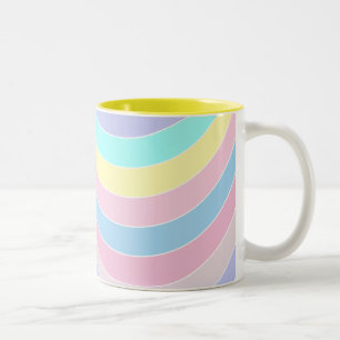 Tasse 2 Couleurs abstrait motif à ondes rétro à deux tons