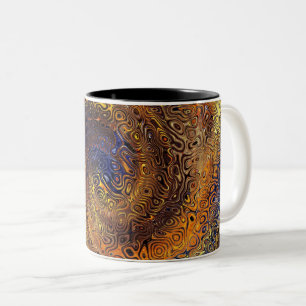 Tasse 2 Couleurs Abstrait Psychedelic Swirl Motif Colorful Art