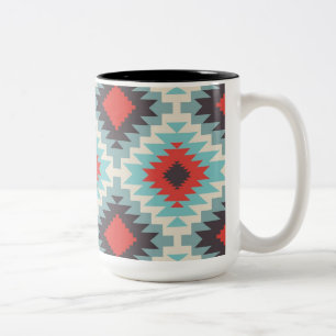 Tasse 2 Couleurs Abstrait tribal bleu